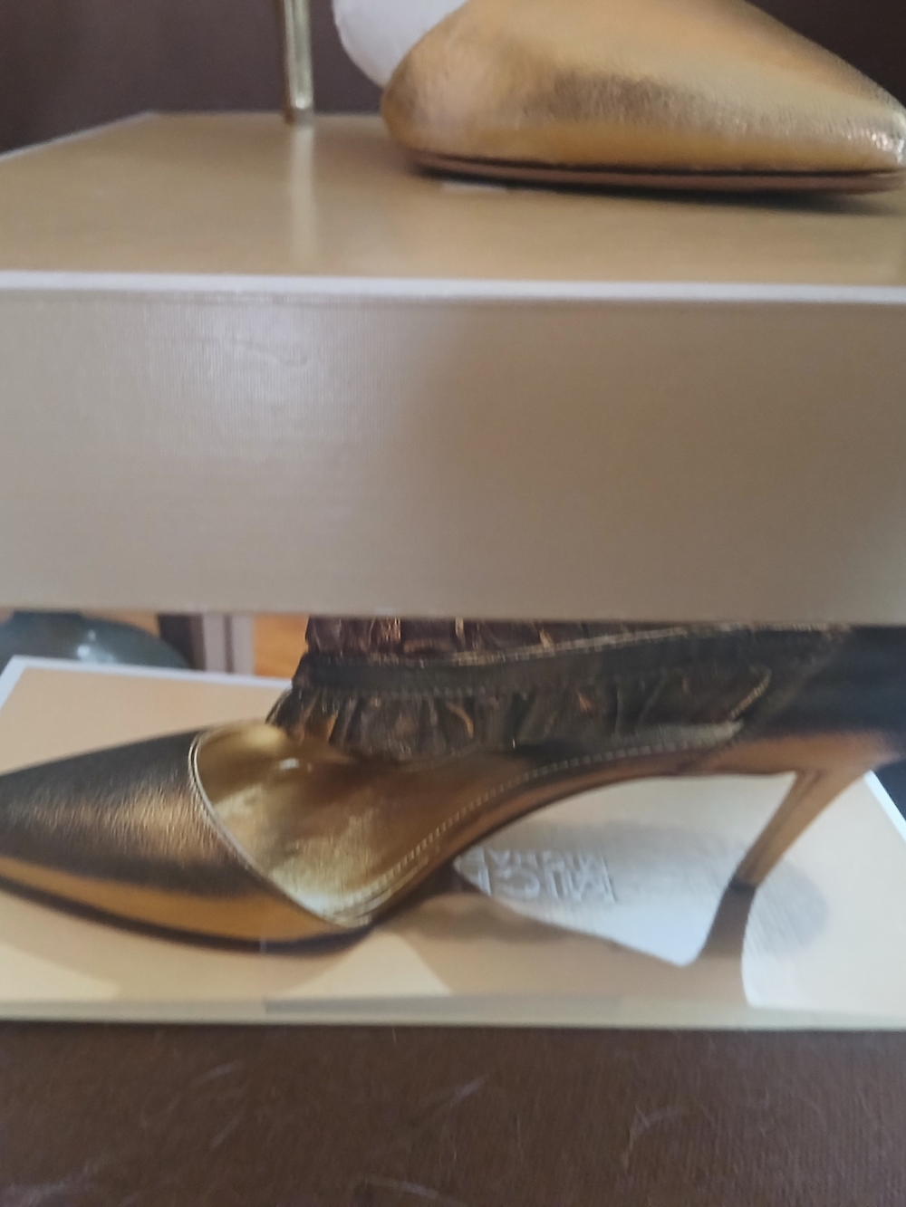 MICHAEL Michael Kors Metallic Gold Pointed-Toe Stiletto Heels